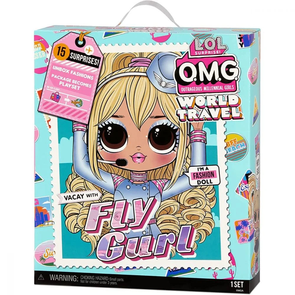 Papusa LOL Surprise OMG World Travel - Fly Gurl cu 15 surprize