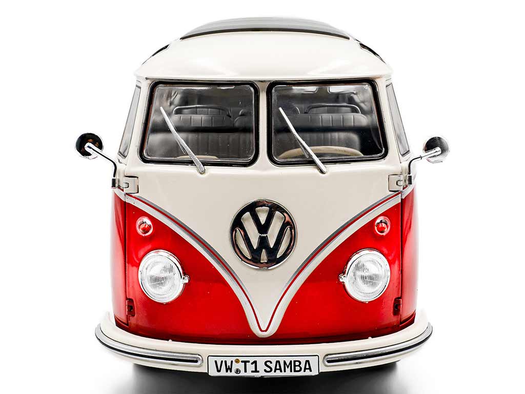Volkswagen T1 Samba 1962 rosu/alb - 1/18 Solido