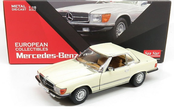 Mercedes-Benz 350 SL 1977 Hard Top Ivory - 1/18 SunStar