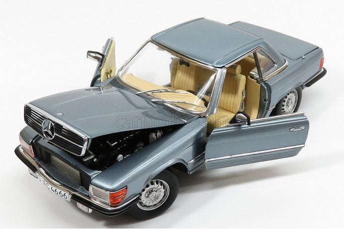 Mercedes-Benz 350 SL 1977 Hard Top bleu grel - 1/18 SunStar