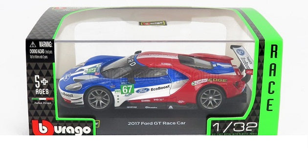 Ford GT 2017 Race Car #67 cu vitrina plexiglass - 1/32 Bburago