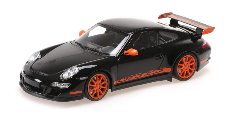Porsche 911 GT3 RS 2007 (negru/portocaliu) - 1/18 Minichamps