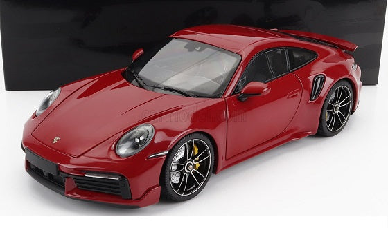 Porsche 911 (992) Turbo S Coupe Sport Design 2021 rosu - 1/18 Minichamps