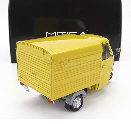 Piaggio Ape P501 year 1979 galbena cu vitrina plexiglass - 1/18 Mitica