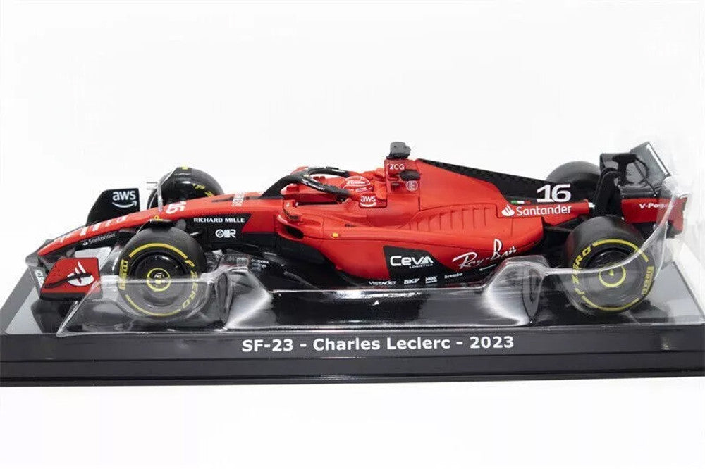 Formula 1 Ferrari SF-23 - Charles Leclerc 2023 #16 cu vitrina plexiglass - 1/24 Premium Collectibles