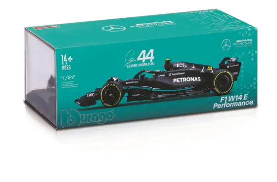 Formula 1 Mercedes AMG F1 W14E Performance #44 cu vitrina plexiglass Lewis Hamilton - 1/24 Bburago