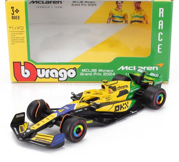 Formula 1 McLaren MCL38 Lando Norris #4 Monaco GP 2024 - 1/43 Bburago
