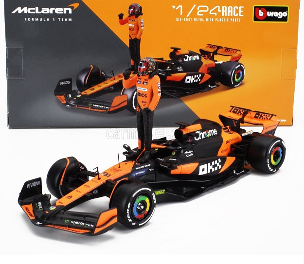 Formula 1 McLaren MCL38 #81 cu figurina Oscar Piastri - 1/24 Bburago