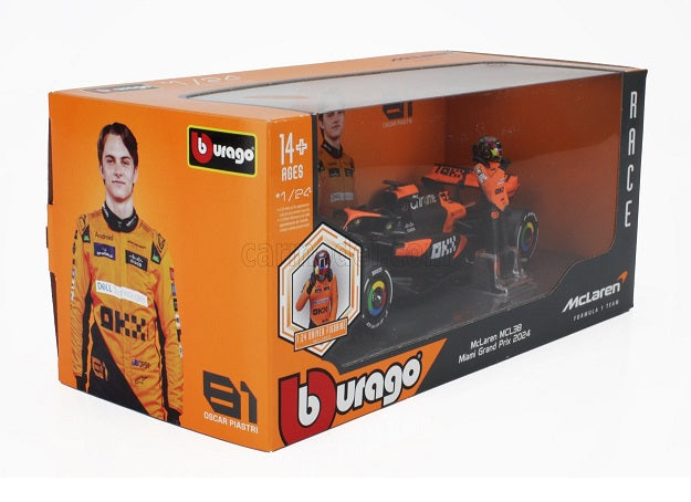 Formula 1 McLaren MCL38 #81 cu figurina Oscar Piastri - 1/24 Bburago