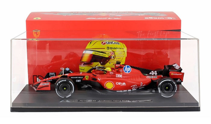 Formula 1 Ferrari SF-23 Pre-Season Testing 2025 Lewis Hamilton #44 cu vitrina plexiglass - 1/18 Bburago