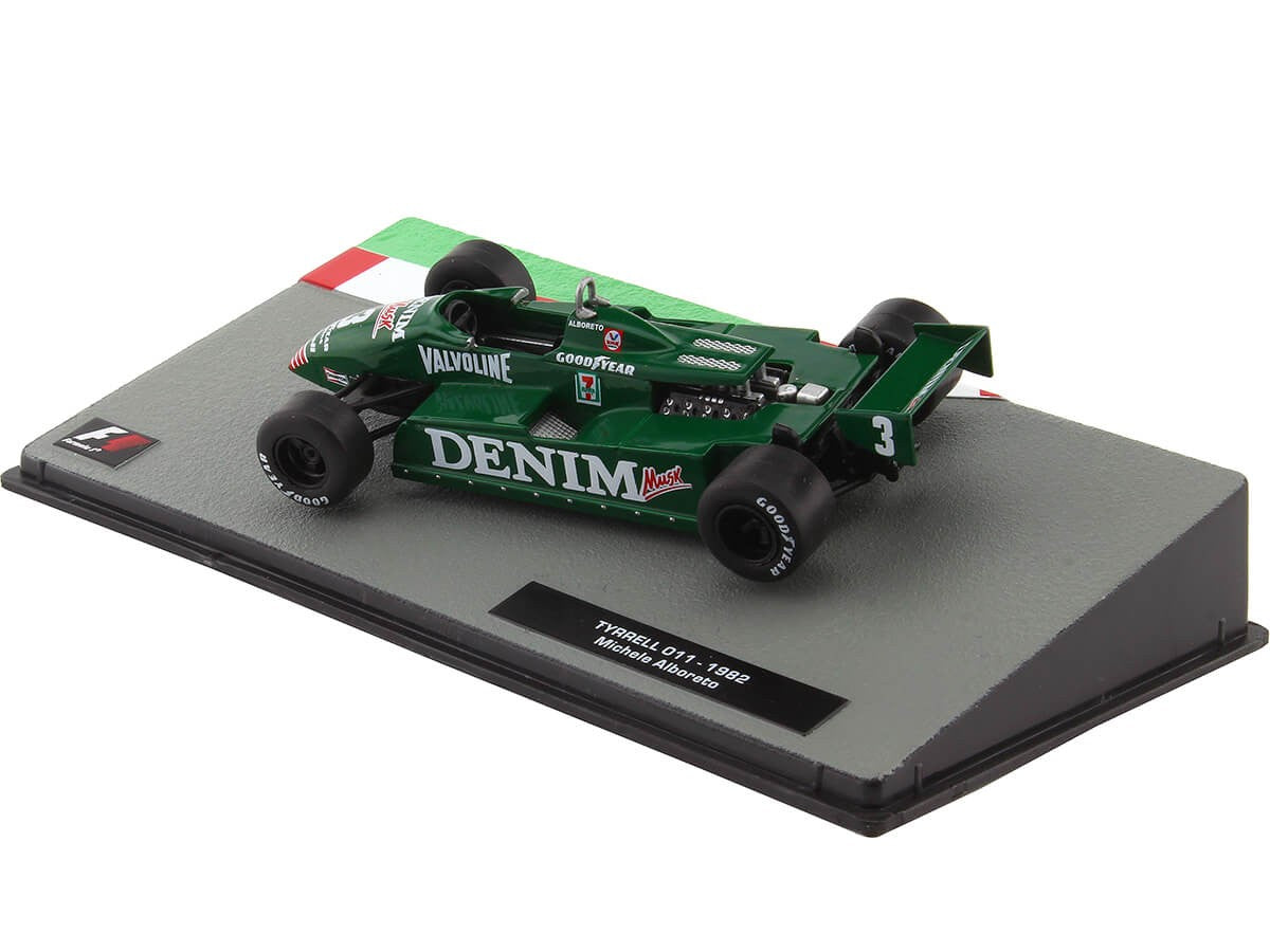 Formula 1 Tyrrell 011 1982 Michele Alboreto cu vitrina plexiglass - 1/43 Altaya