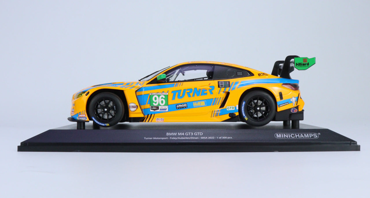 BMW M4 GT3 Gtd Turner Motorsport Foley/Auberlen/Dinan IMSA 2022 1/300pcs - 1/18 Minichamps