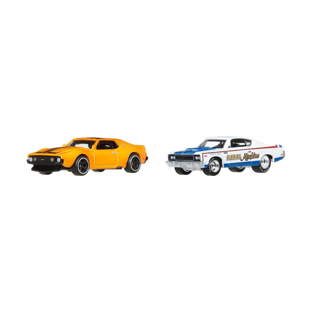 Set 2 masinute metalice AMC Javelin 1971 si AMC Rebel Machine - 1/64 Hot Wheels Premium