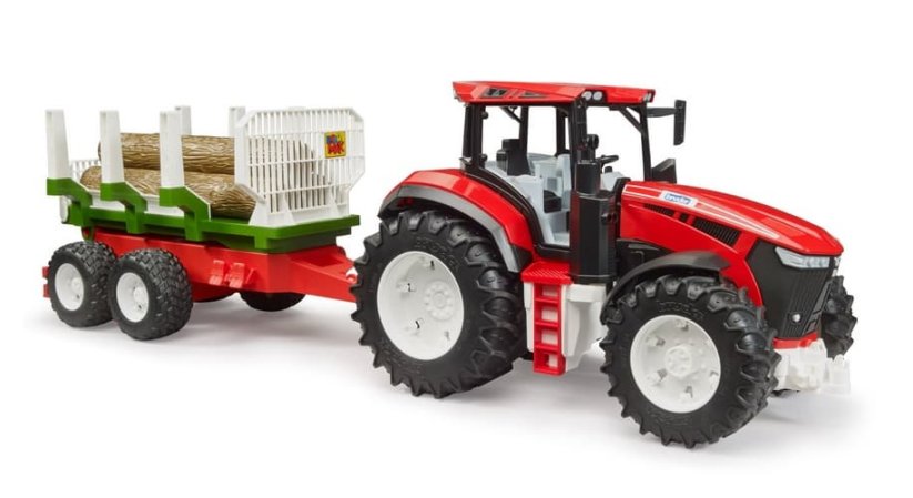 BRUDER 03453 - Tractor ROADMAX cu remorcă și bușteni