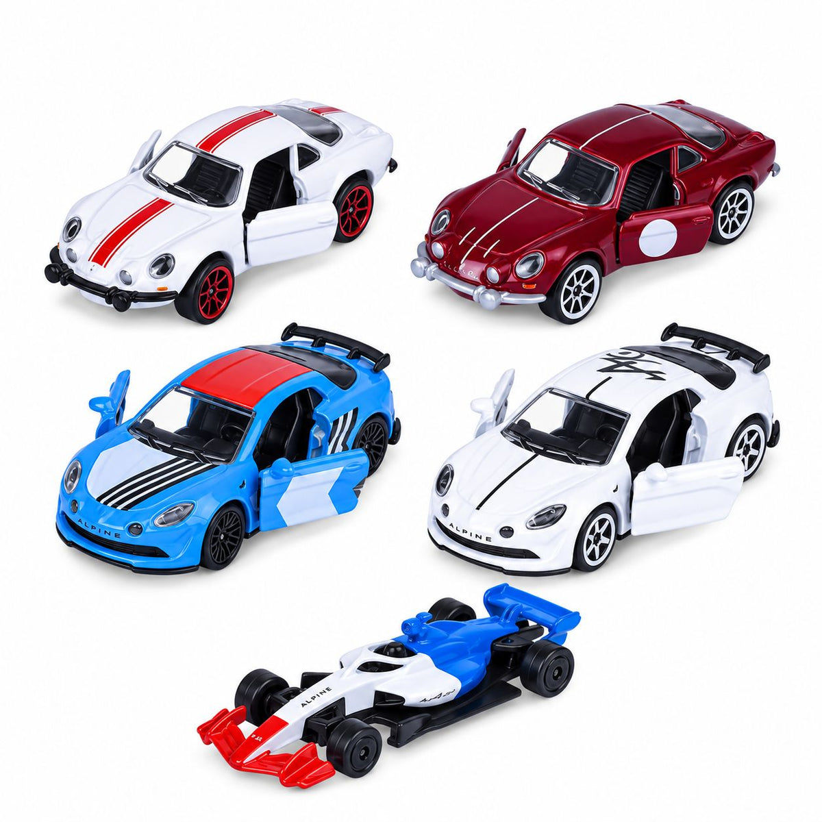 Set 5 masinute metalice Alpine - 1/64 Majorette