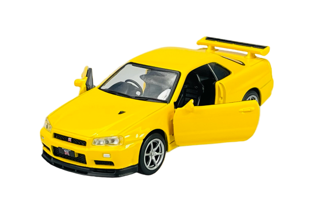 Nissan GT-R34 V-Spec II galben - 1/36 Tayumo