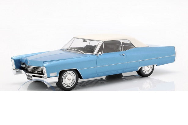 Cadillac De Ville Covertible cu soft top 1967 bleu/alb - 1/18 KK-Scale