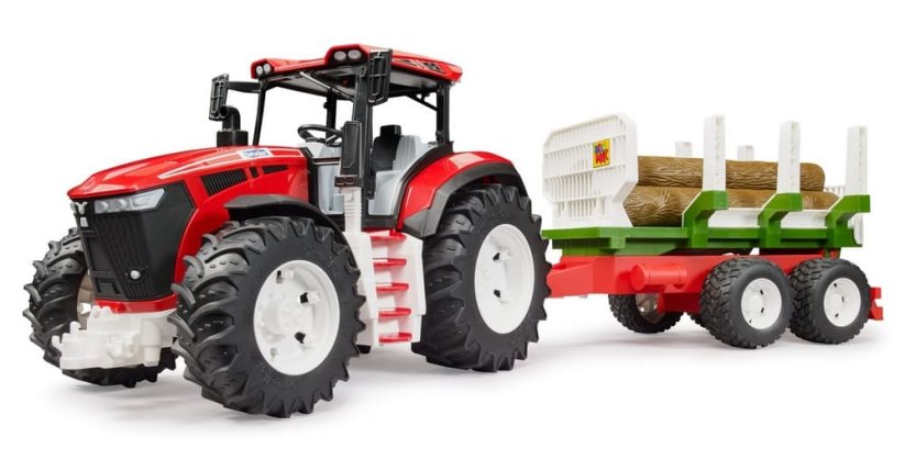 BRUDER 03453 - Tractor ROADMAX cu remorcă și bușteni