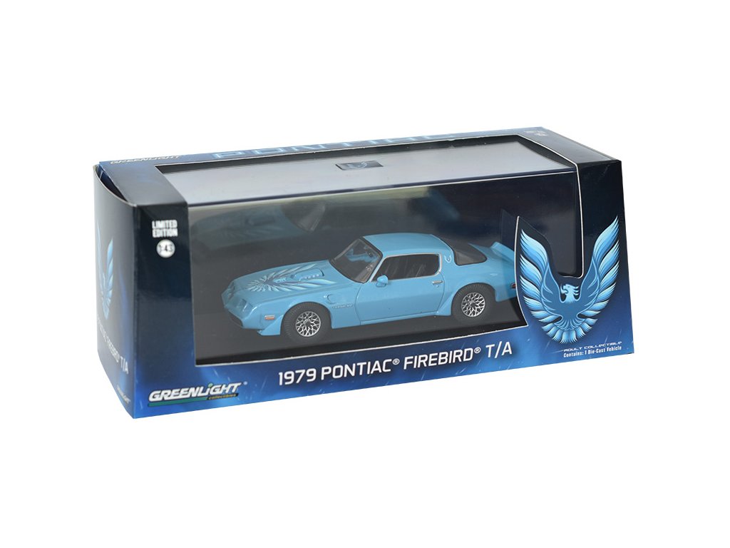 Pontiac Firebird T/A 1979 blue cu vitrina plexiglass - 1/43 Greenlight