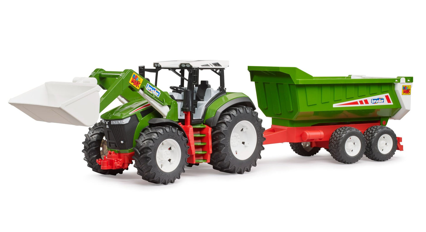 BRUDER 03452 - Tractor Roadmax cu incarcator frontal si remorca basculanta