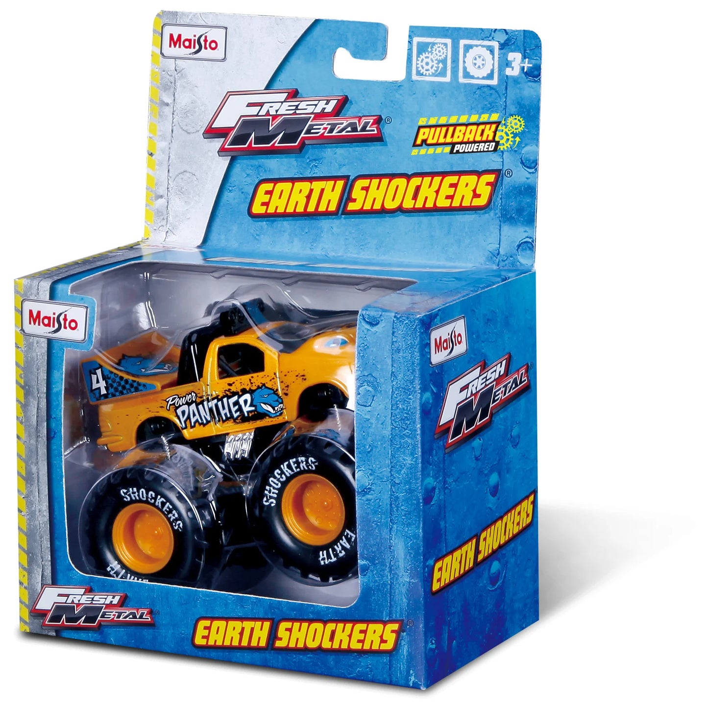 Monster Truck Earth Shockers 13cm POWER PANTHER pullback Fresh Metal - Maisto