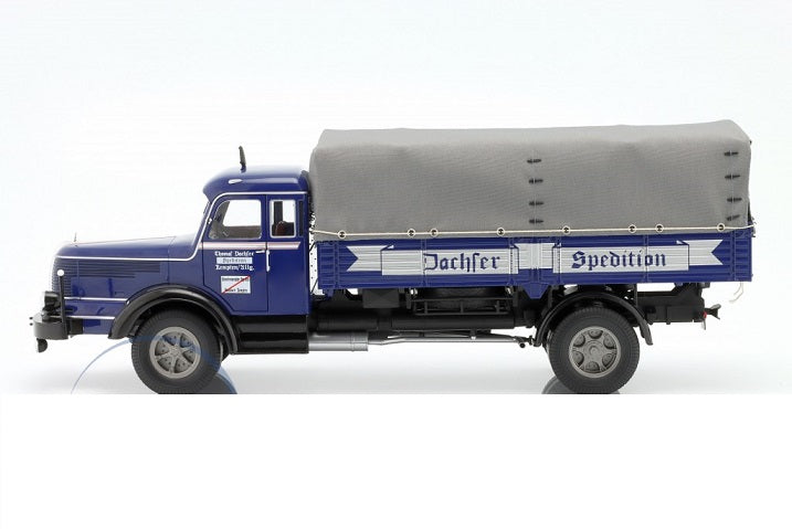 Krupp Titan SWL 80 flatbed truck Dachser with tarp 1950-54 (bleumarin) - 1/18 Road Kings