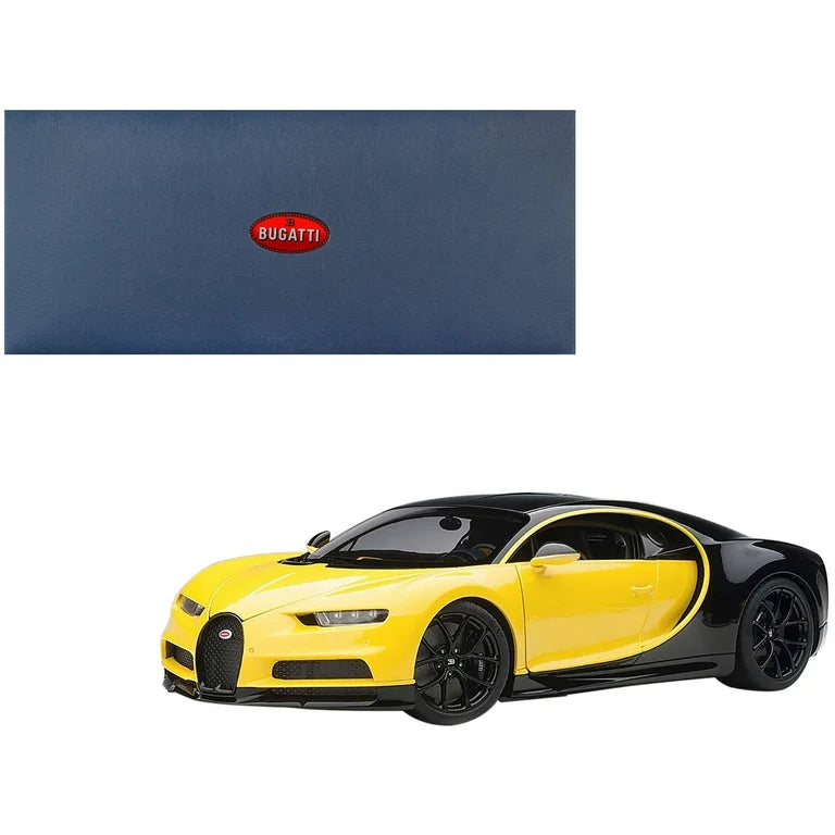 Bugatti Chiron year 2017 galben/negru - 1/18 Autoart