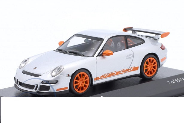 Porsche 911 GT3 RS 1/504 pcs argintiu/portocaliu - 1/43 Minichamps