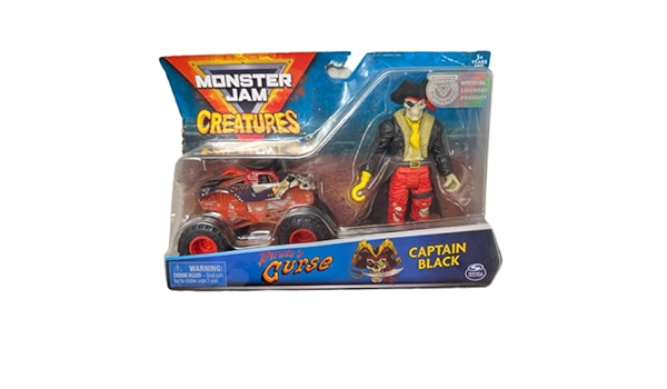 Set Monster Jam- Masinuta Pirate's Curse si figurina Captain Black