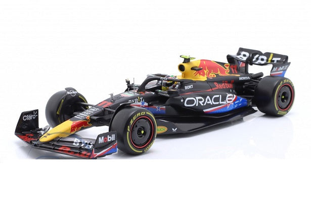 Formula 1 Oracle Red Bull Racing RB19 2023 Sergio Perez #11 cu vitrina plexiglass UNITED STATES Grand Prix - 1/24 Bburago