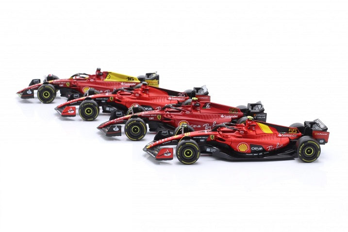 Set 4 machete Formula 1 Ferrari Leclerc/Sainz 2022-2023 - 1/43 Bburago
