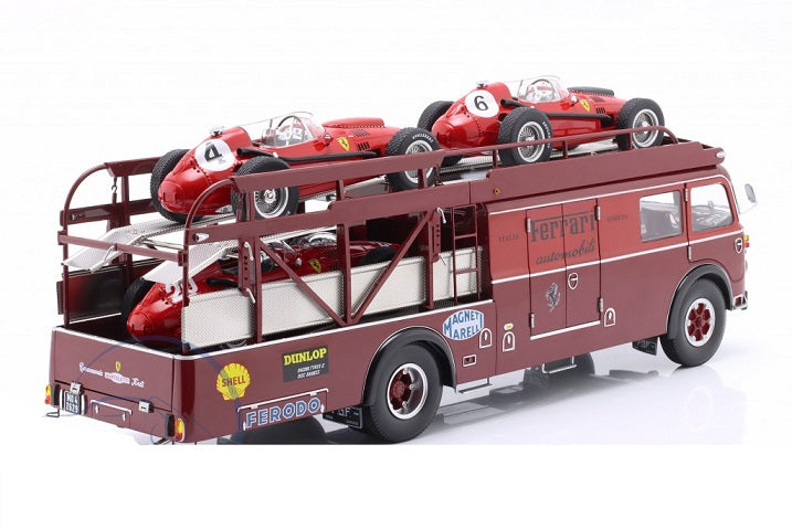Transportor Fiat 642 RN2 Bartoletti Ferrari Race Car Transporter dark red - 1/18 CMR