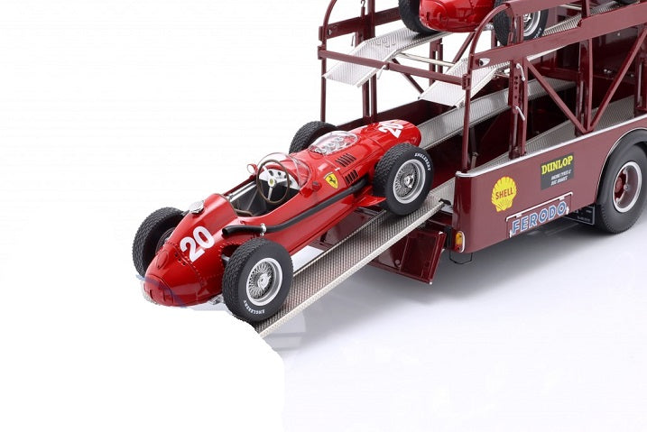 Transportor Fiat 642 RN2 Bartoletti Ferrari Race Car Transporter dark red - 1/18 CMR