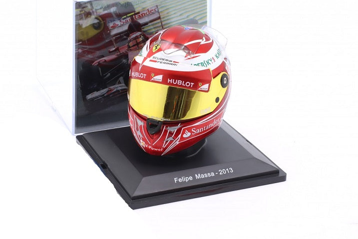 Casca Felipe Massa 2013 cu vitrina plexiglass - 1/5 Spark