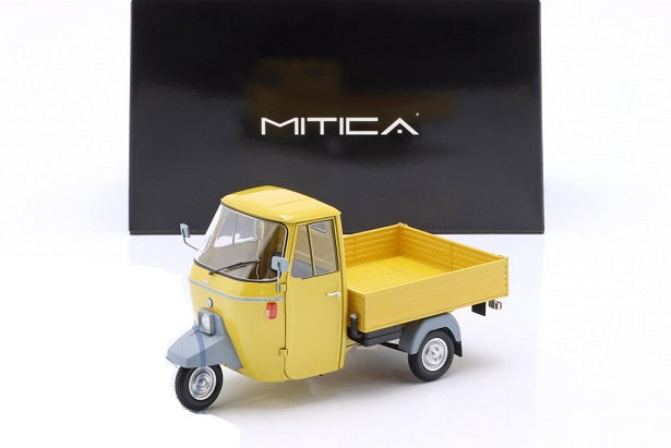 Piaggio Ape P501 year 1979 galbena cu vitrina plexiglass - 1/18 Mitica