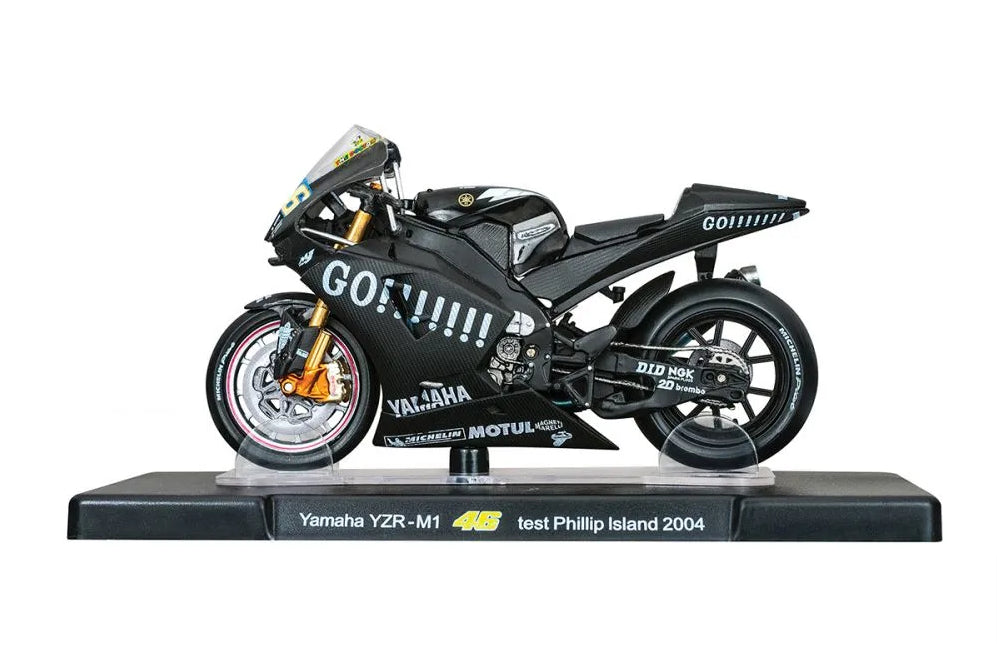 Motocicleta Yamaha YZR-M1 test Phillip Island 2004 - 1/18 Altaya