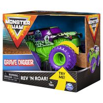Monster Jam Grave Digger Rev'n Roar cu roti mov - 1/43 Spin Master