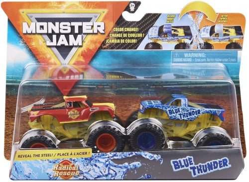 Set 2 masini Monster Jam - Radical Rescue si Blue Thunder 1/64