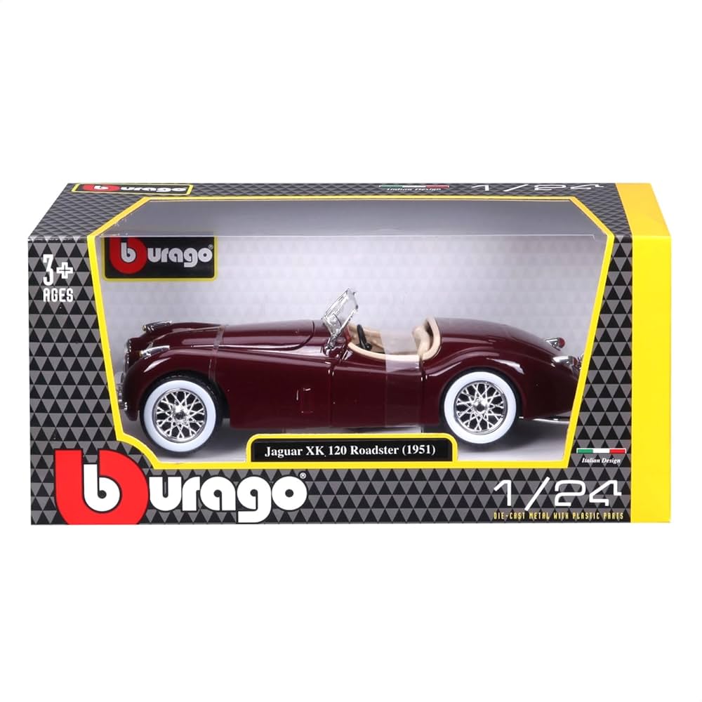 Jaguar XK 120 Roadster 1951 grena - 1/24 Bburago