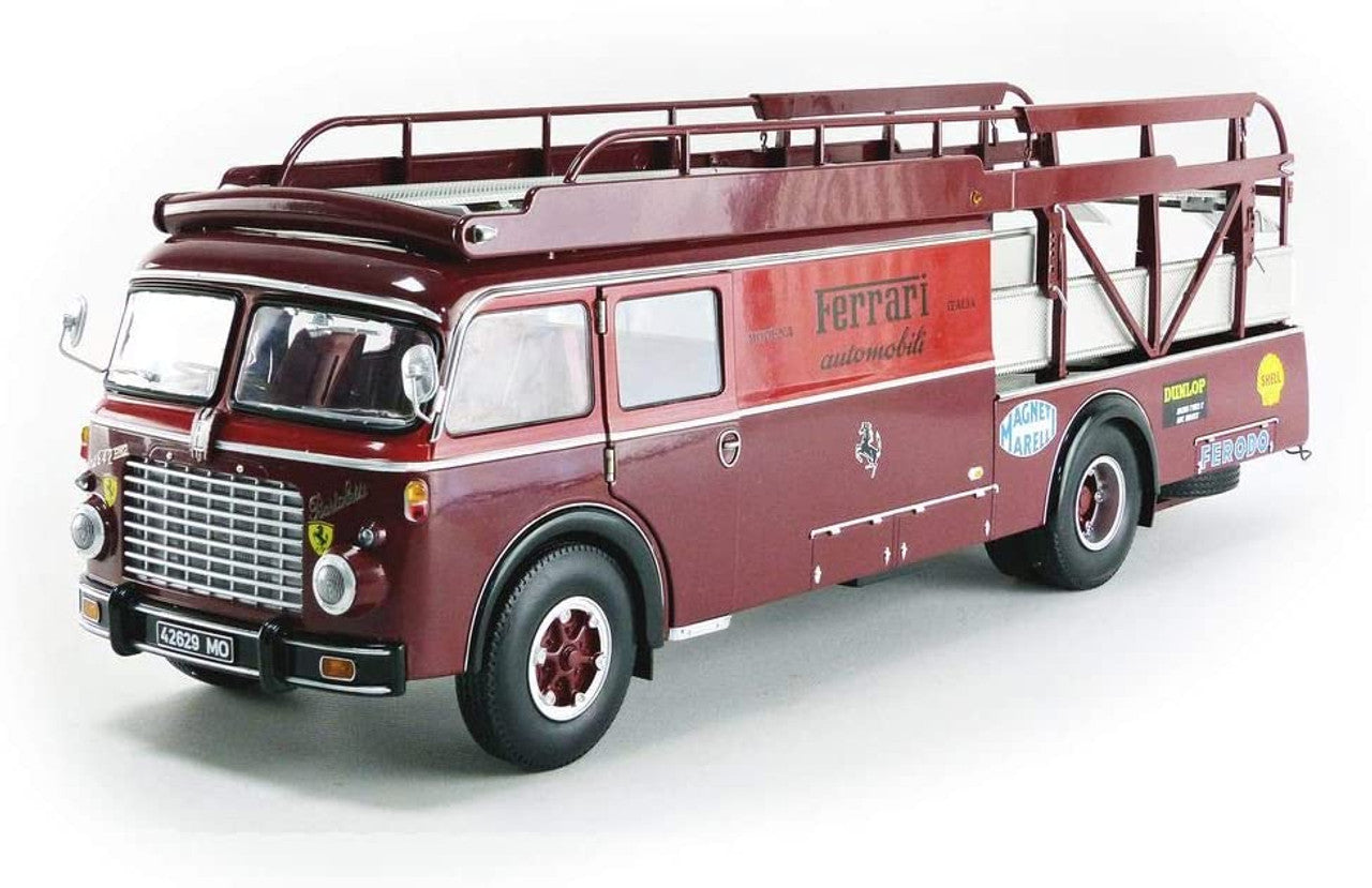 Transportor Fiat 642 RN2 Bartoletti Ferrari Race Car Transporter dark red - 1/18 CMR