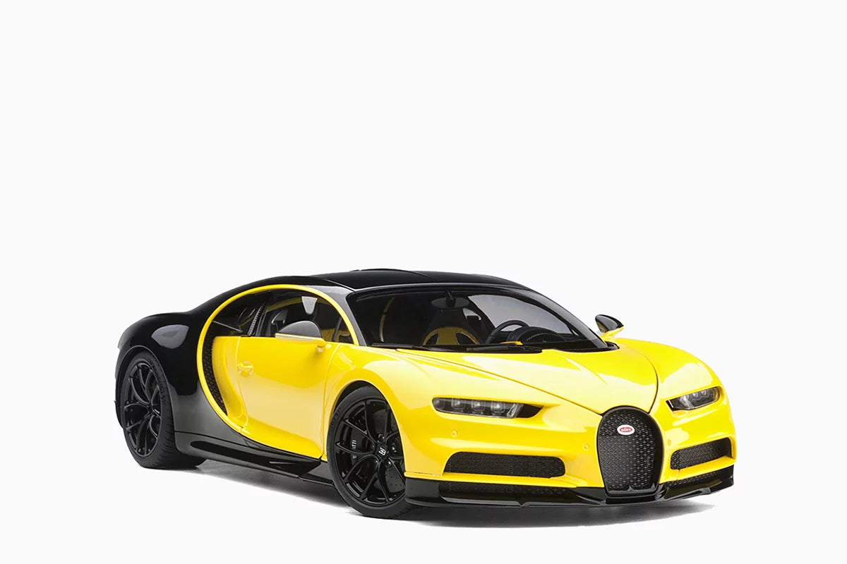 Bugatti Chiron year 2017 galben/negru - 1/18 Autoart