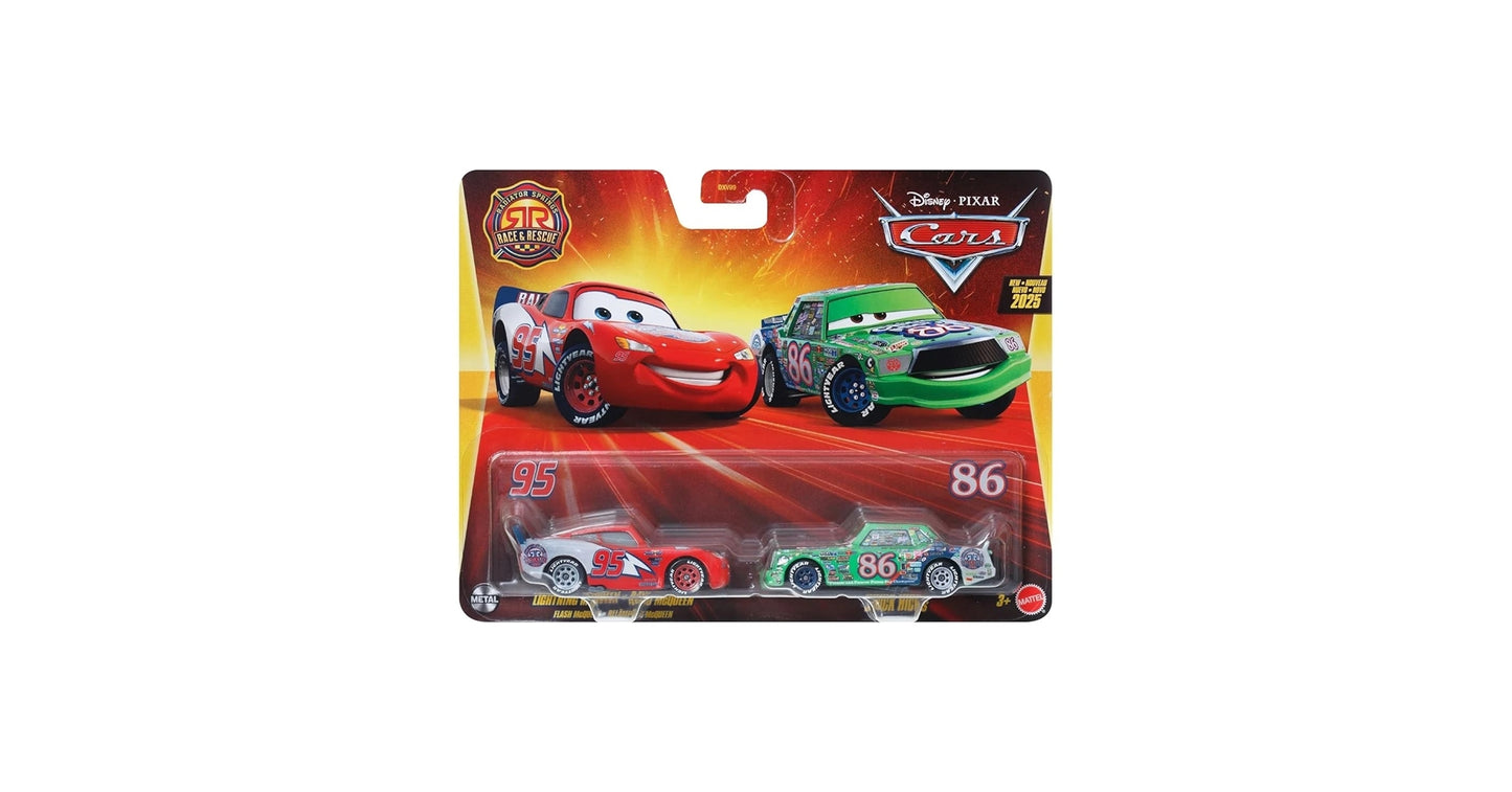 Set 2 masinute metalice Flash McQueen si Chick Hicks - 1/55 Cars