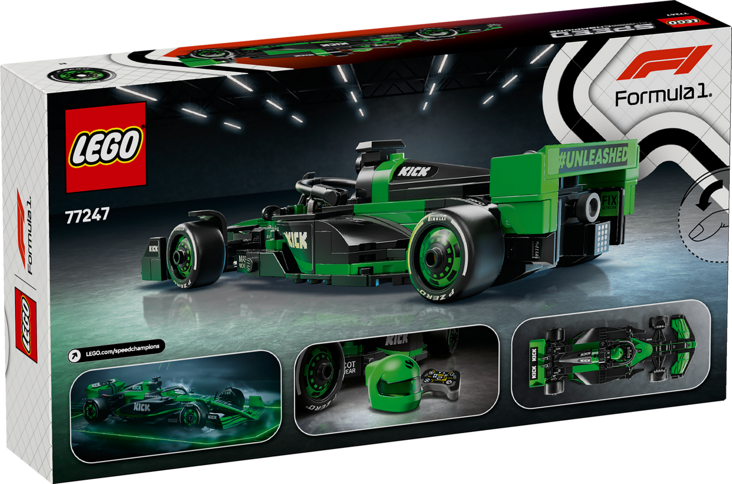 LEGO Speed Champions 77247 - Masina de curse KICK Sauber F1 Team C44 (259 piese)