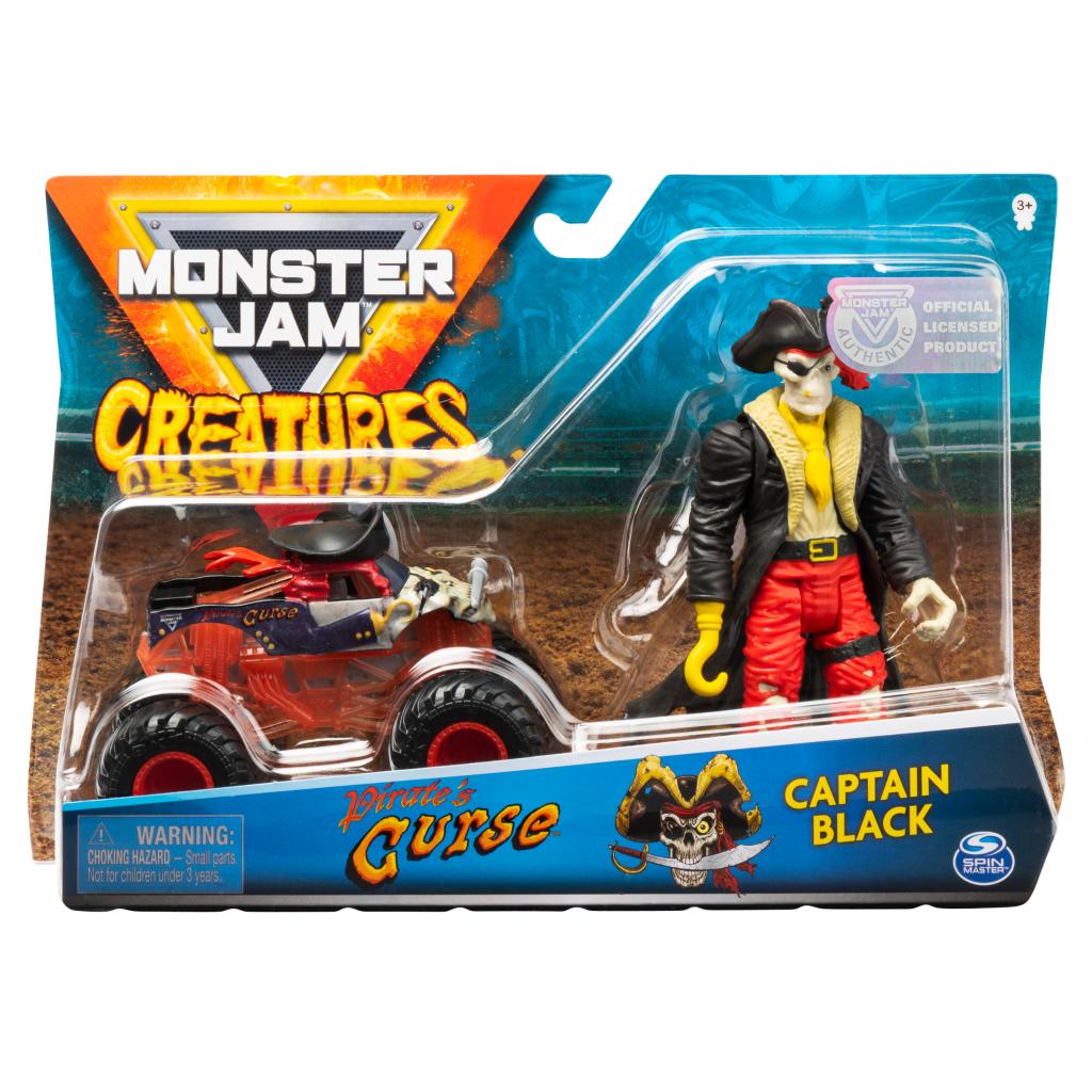 Set Monster Jam- Masinuta Pirate's Curse si figurina Captain Black