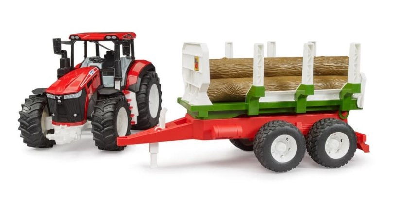 BRUDER 03453 - Tractor ROADMAX cu remorcă și bușteni