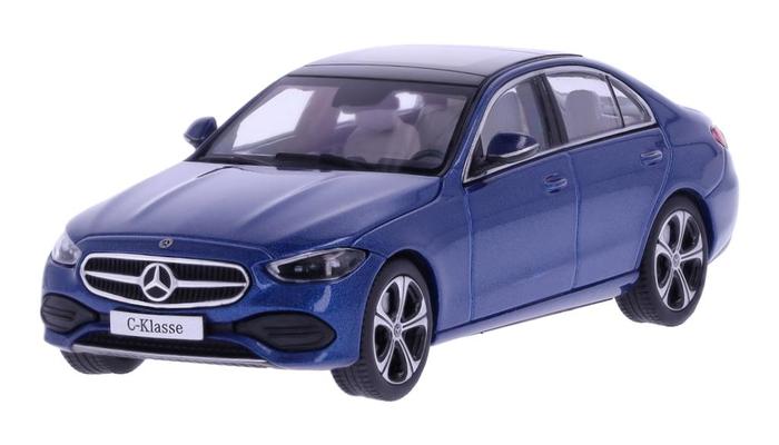 Mercedes-Benz C-Klasse albastru cu vitrina plexiglass - 1/43 Herpa