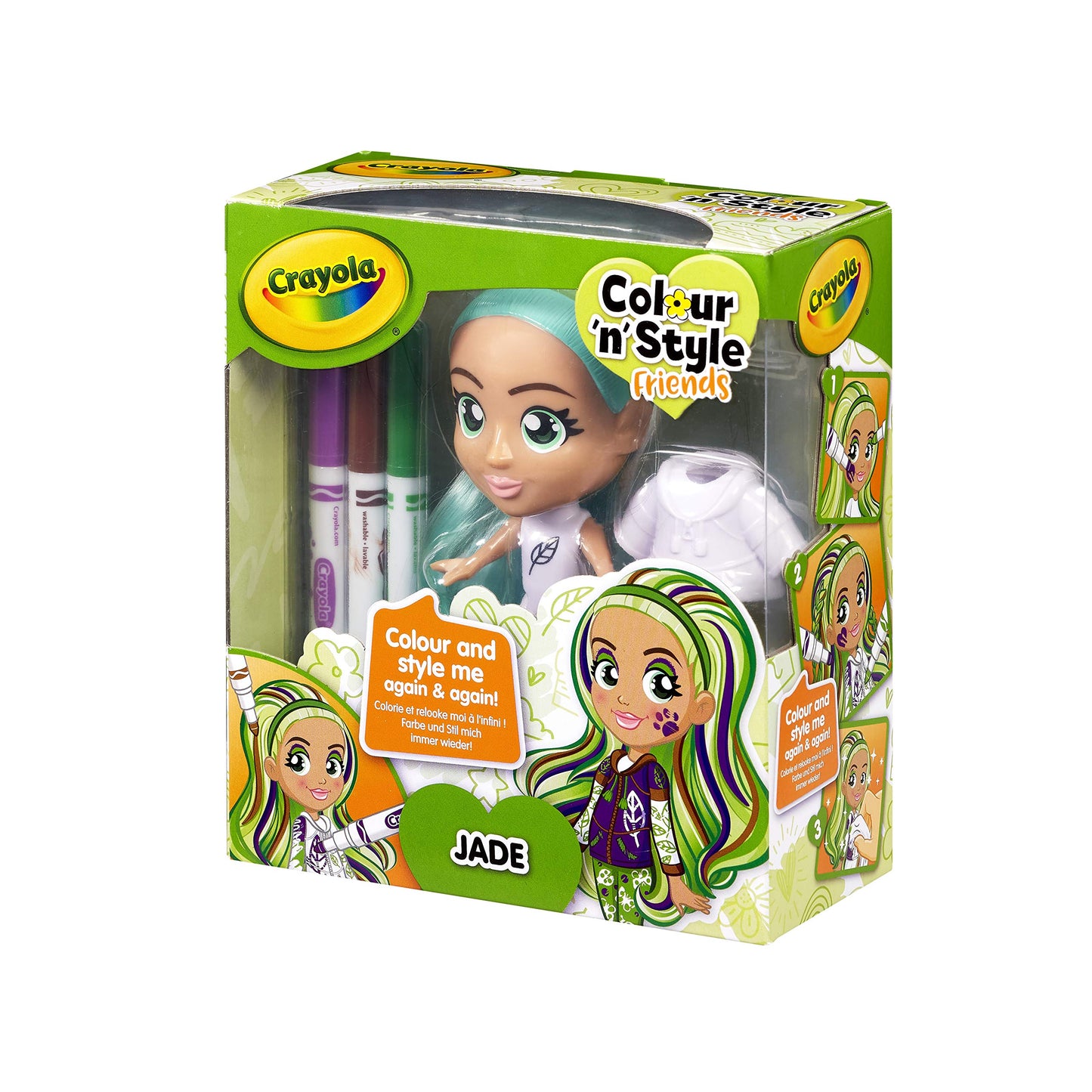 Set Papusa Crayola Color n Style lavabila - Jade