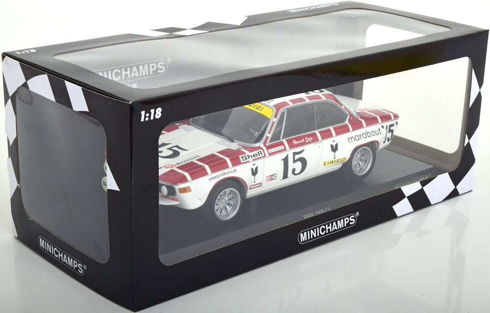 BMW 2800 CS #15 racing team marabout gaye/braillard 24h spa 1972 1/402 pcs - 1/18 Minichamps