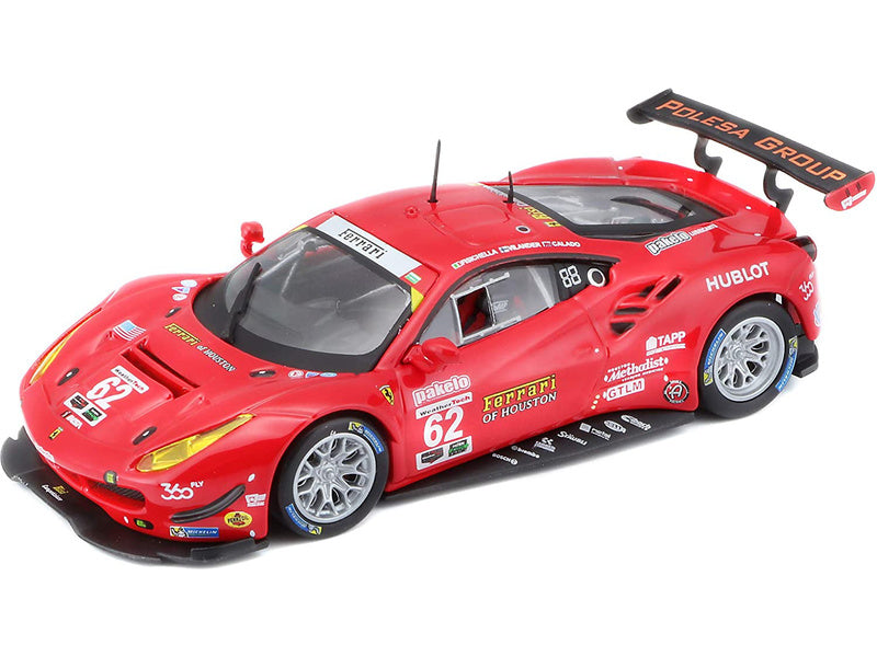 Ferrari 488 GTE rosu 24h Daytona 2017 #62 cu vitrina plexiglass - 1/43 Bburago Signature