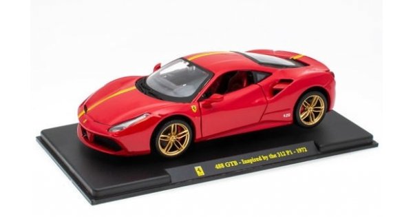 Ferrari 488 Gtb-Inspired by the 312 P1 1972 cu vitrina plexiglass- 1/24 Bburago